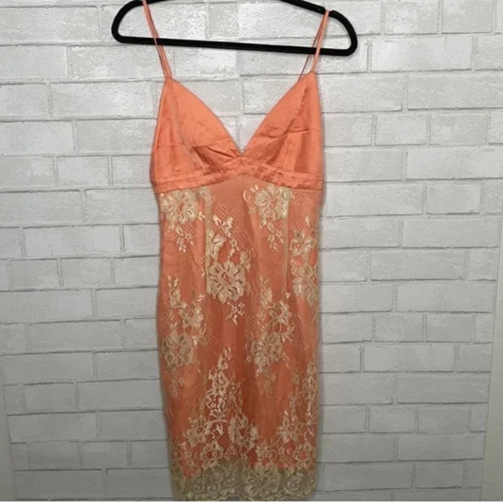 NWT Wayf Orange Lace Cami Dress - Picture 2 of 13